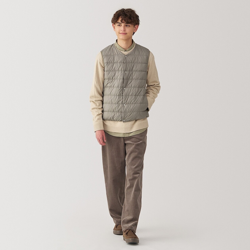 Light Weight Pocketable Collarless Down Vest